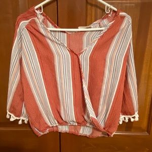 Lavender field pom pom top